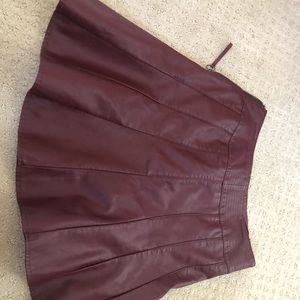 Burgundy leather skirt